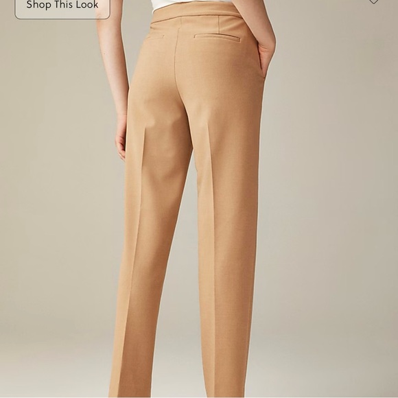 J Crew Kate Straight Leg Pant in Four Season Stretch 00 Petite Camel Office - Picture 3 of 12